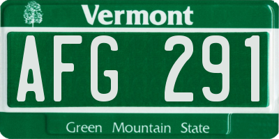 VT license plate AFG291