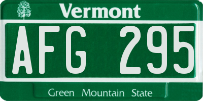 VT license plate AFG295
