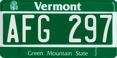 VT license plate AFG297