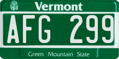 VT license plate AFG299