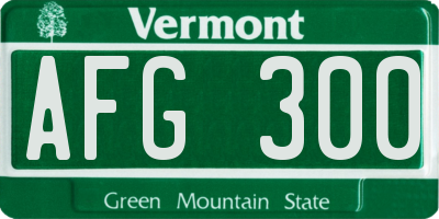 VT license plate AFG300