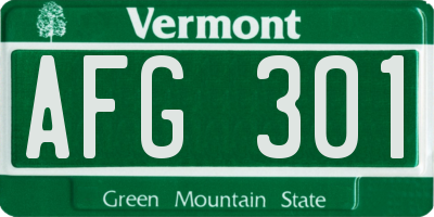 VT license plate AFG301