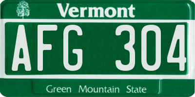 VT license plate AFG304