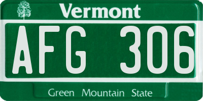 VT license plate AFG306