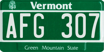 VT license plate AFG307