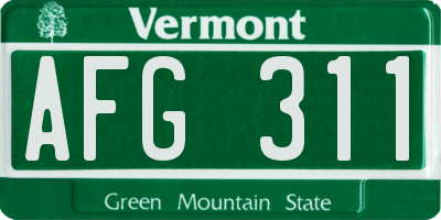 VT license plate AFG311