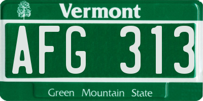 VT license plate AFG313