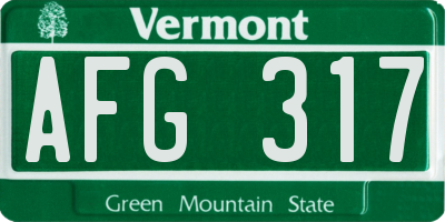 VT license plate AFG317