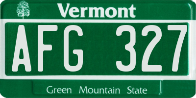 VT license plate AFG327