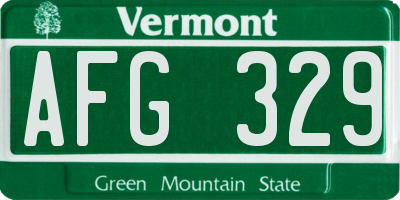 VT license plate AFG329