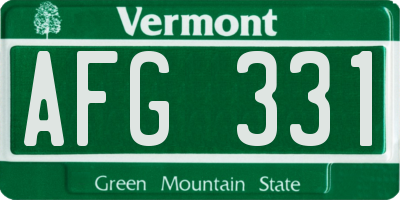 VT license plate AFG331