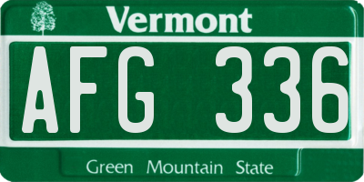VT license plate AFG336