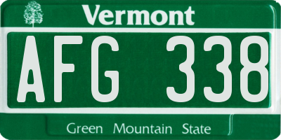 VT license plate AFG338