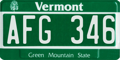 VT license plate AFG346