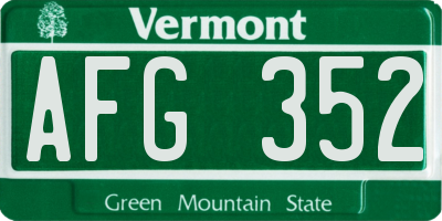 VT license plate AFG352