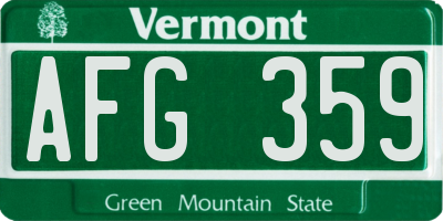 VT license plate AFG359