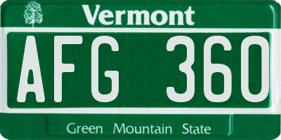 VT license plate AFG360