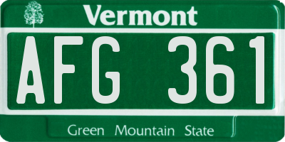 VT license plate AFG361