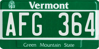 VT license plate AFG364