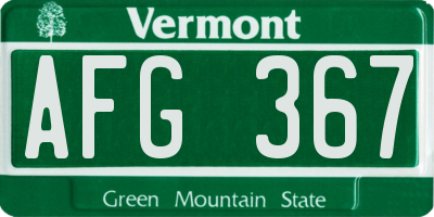 VT license plate AFG367