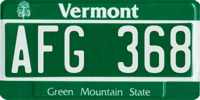 VT license plate AFG368