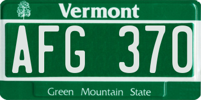 VT license plate AFG370