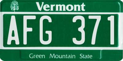 VT license plate AFG371