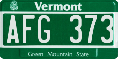 VT license plate AFG373