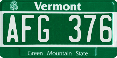VT license plate AFG376