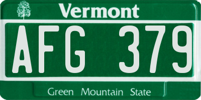 VT license plate AFG379