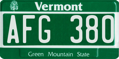 VT license plate AFG380