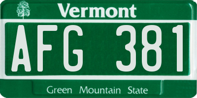 VT license plate AFG381