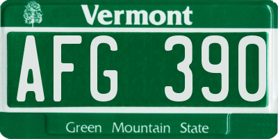 VT license plate AFG390