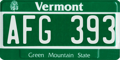 VT license plate AFG393
