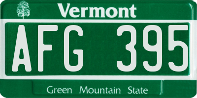 VT license plate AFG395