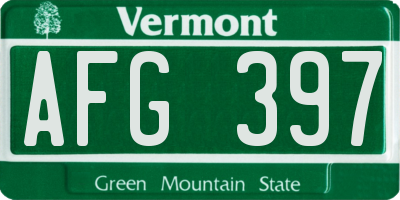 VT license plate AFG397