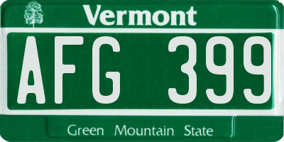 VT license plate AFG399