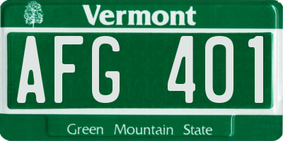 VT license plate AFG401