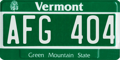 VT license plate AFG404