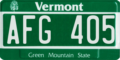 VT license plate AFG405