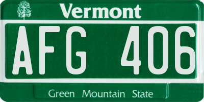 VT license plate AFG406