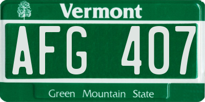 VT license plate AFG407