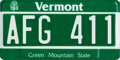 VT license plate AFG411