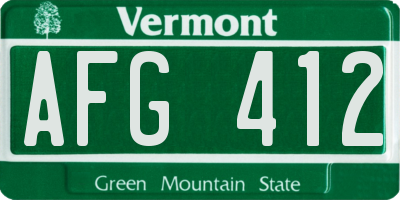 VT license plate AFG412