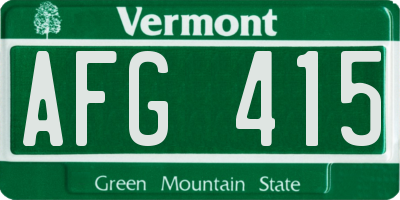 VT license plate AFG415
