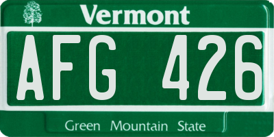 VT license plate AFG426