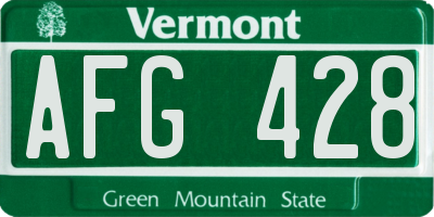 VT license plate AFG428