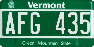 VT license plate AFG435