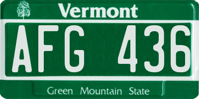 VT license plate AFG436