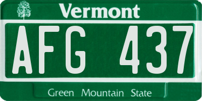 VT license plate AFG437